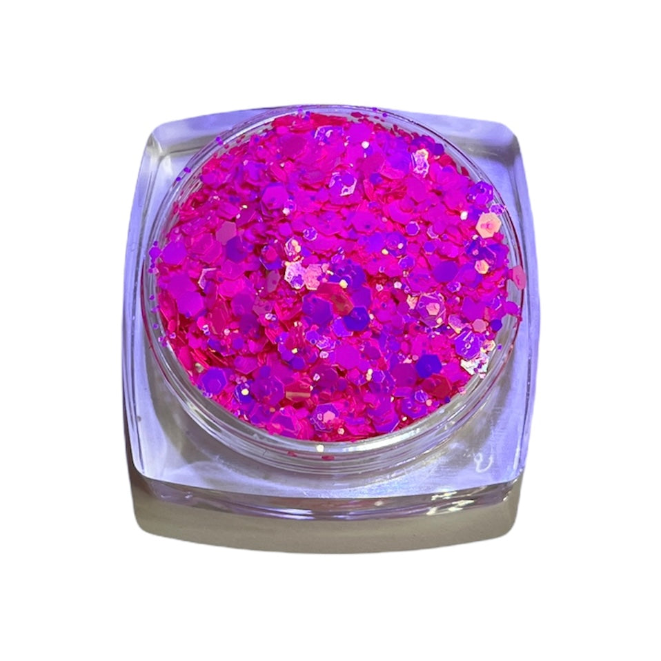 A top view photo of Barbie Girl Chunky Glitter from DreamSQNS in its component