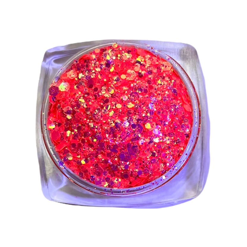 A top view image of Princess Peach Chunky Glitter by DreamSQNS in the pot