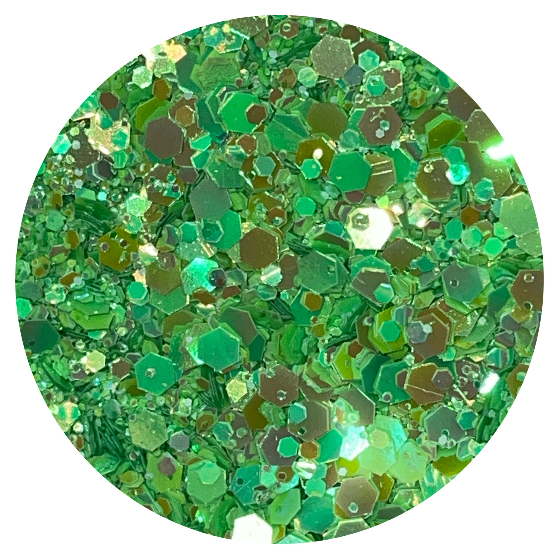 A close up image of ‘Toxic’ Chunky Glitter by DreamSQNS