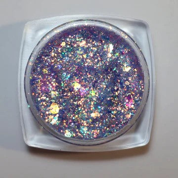 A top view photograph of Wisteria Glitter paste from DreamSQNS in its pot