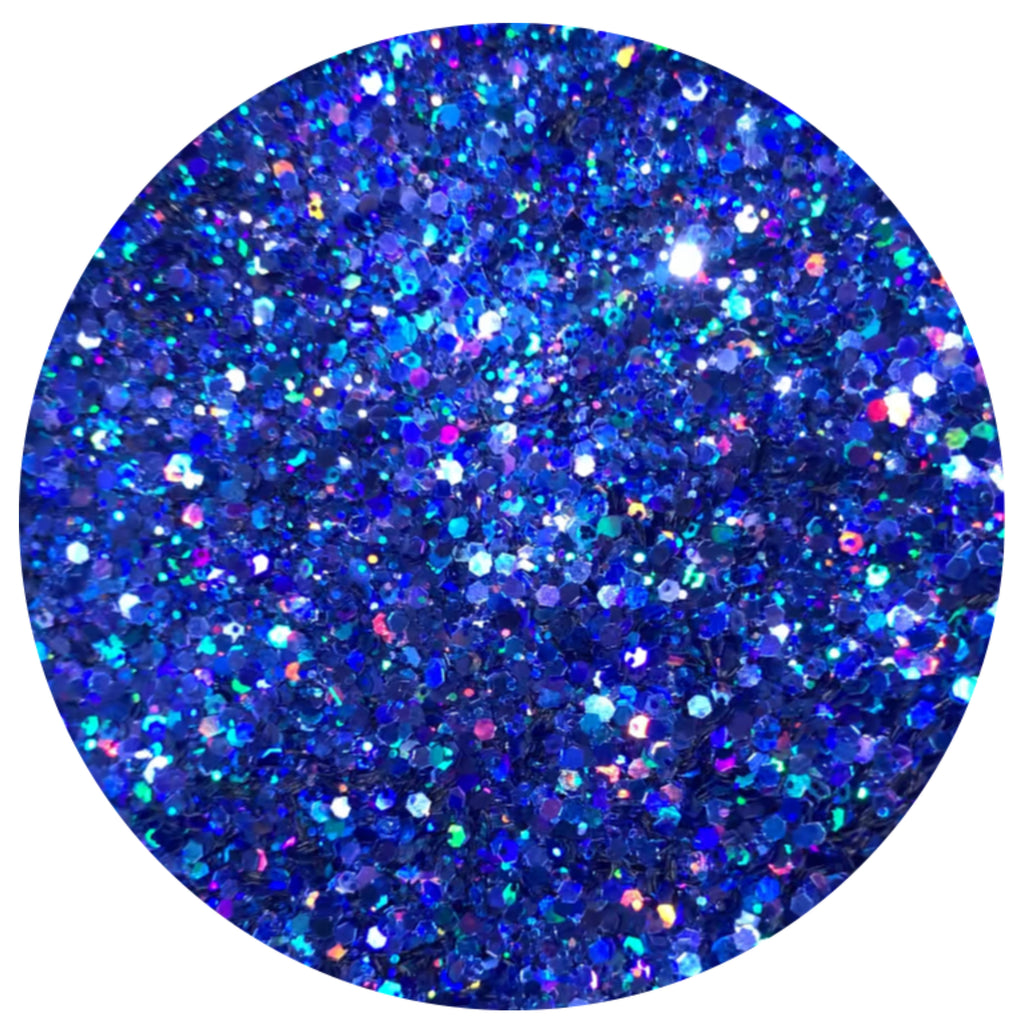A close up photo of 'Blue Crush' Holographic Glitter by DreamSQNS