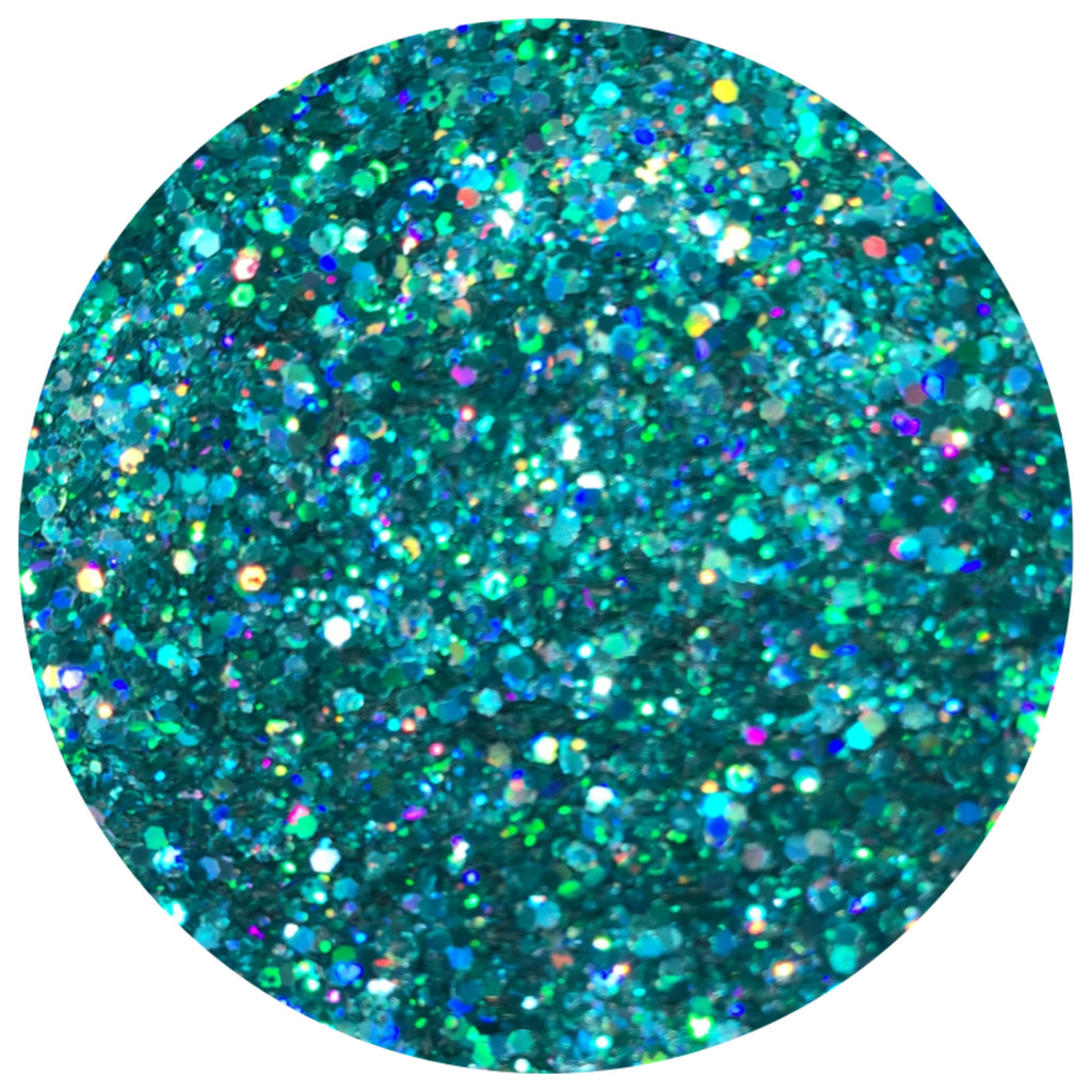 A close up photo of 'Crystal Lake' Holographic Glitter by DreamSQNS