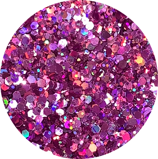 A close up photo of 'Strawberry Cupcake' Holographic Glitter by DreamSQNS