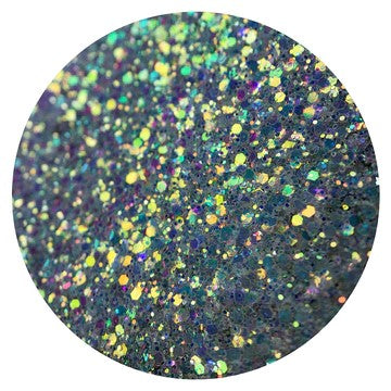 A close up view of Angelic Fine Iridescent Glitter from DreamSQNS