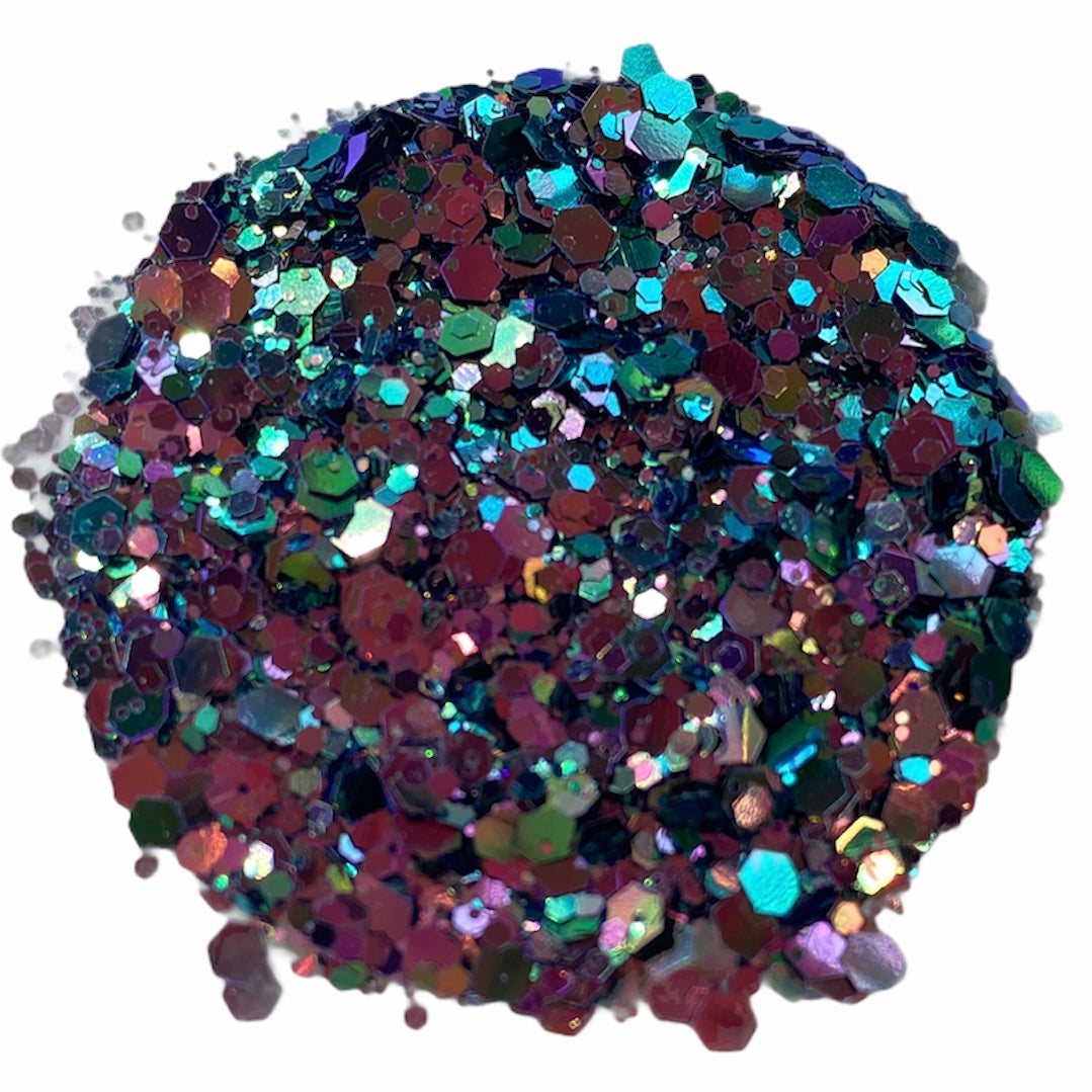 A close up image of Beetlejuice Chunky Glitter by DreamSQNS