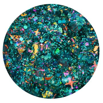 A close up view of DreamSQNS glitter paste in the shade Northern Lights